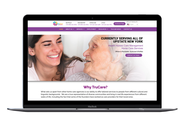 Trucare Website laptop